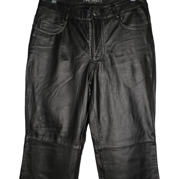 Vintage PS-3983 Periscope Black Leather Pants - Picture 2 of 6